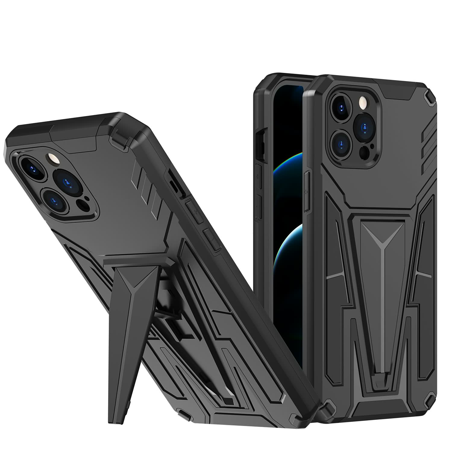 Armor Anti-fall And Anti-vibration Durable Pc+tpu Mix Magnetic Bracket Phone Case For IPhone 12pro Max 11pro Xs Xr 7p