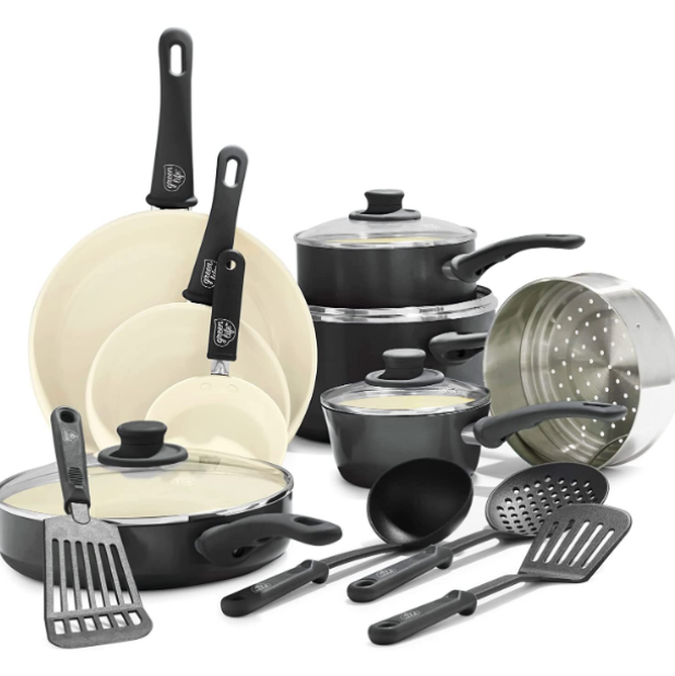 [🔥LIMITED TIME OFFER ONLY TODAY! ]Ceramic Nonstick Cookware Set-16 Piece