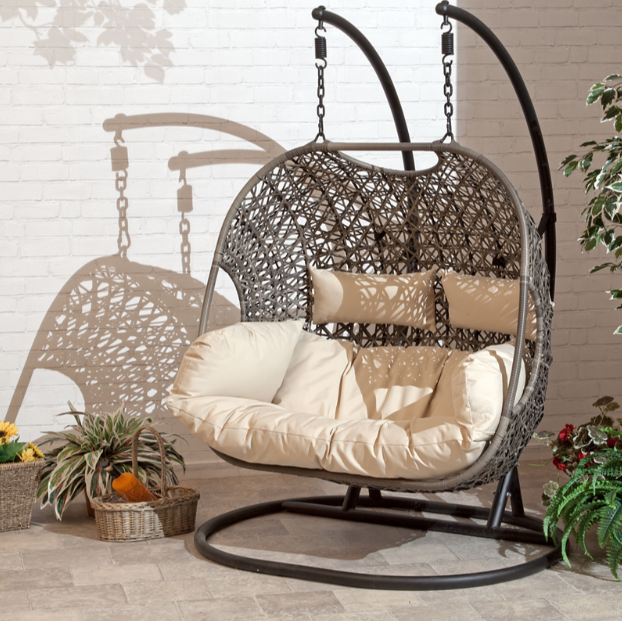 【Buy 1 get 1 free】Patio Wicker Swing Chair ，Including Vertical Rain Cover🎉With Seat Cushion